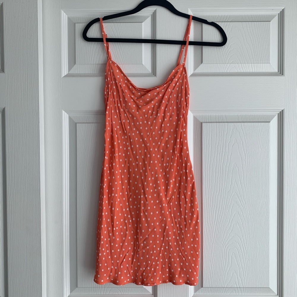 Flynn Skye - orange polka dot dress - XS